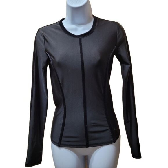 Puma Women's XS Nocturnal Long Sleeve Shirt Black Velvet Dry Cell Style 515697 - Picture 7 of 10